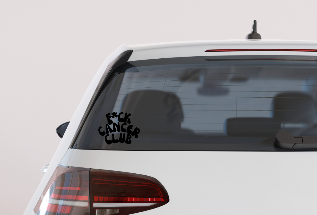 F*CK CANCER CLUB-  CAR DECALS (TRANSPARENT)