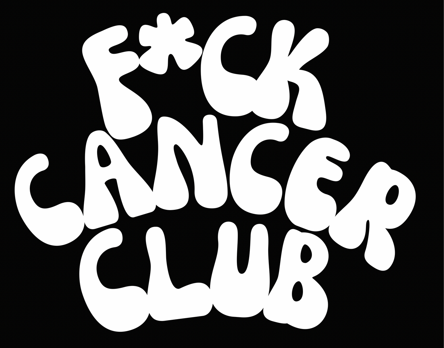 F*CK CANCER CLUB-  CAR DECALS (TRANSPARENT)