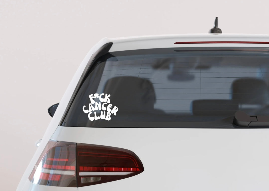 F*CK CANCER CLUB-  CAR DECALS (TRANSPARENT)